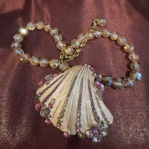 HEIDI DAUS OCEAN INTRIGUE BEADED CRYSTAL & ENAMEL SEA SHELL NECKLACE